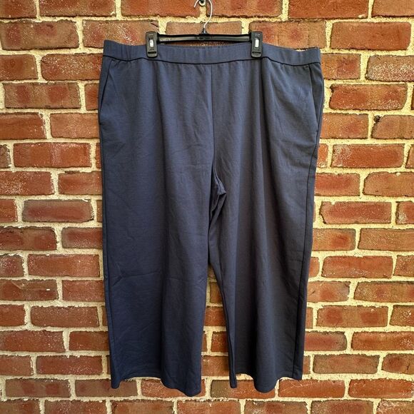 Eileen Fisher $218 Washable Flex Ponte Wide-Leg Pant In Ocean Blue 3X NEW - Picture 1 of 9